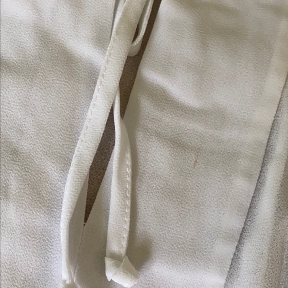 BCBG Max Azria Ruffled Cold Shoulder in White - Picture 3 of 4